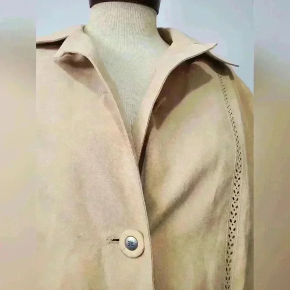 FEN NELLI Limited edition  camel lightweight faux suede jacket. Size 13/14 - Picture 4 of 16